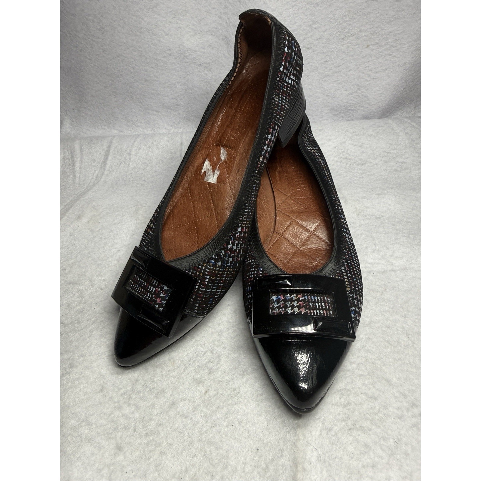 Hispanitas Spain Women Eu 36 Us 6 Black Multicolor Pointed Toe Block Heel Buckle